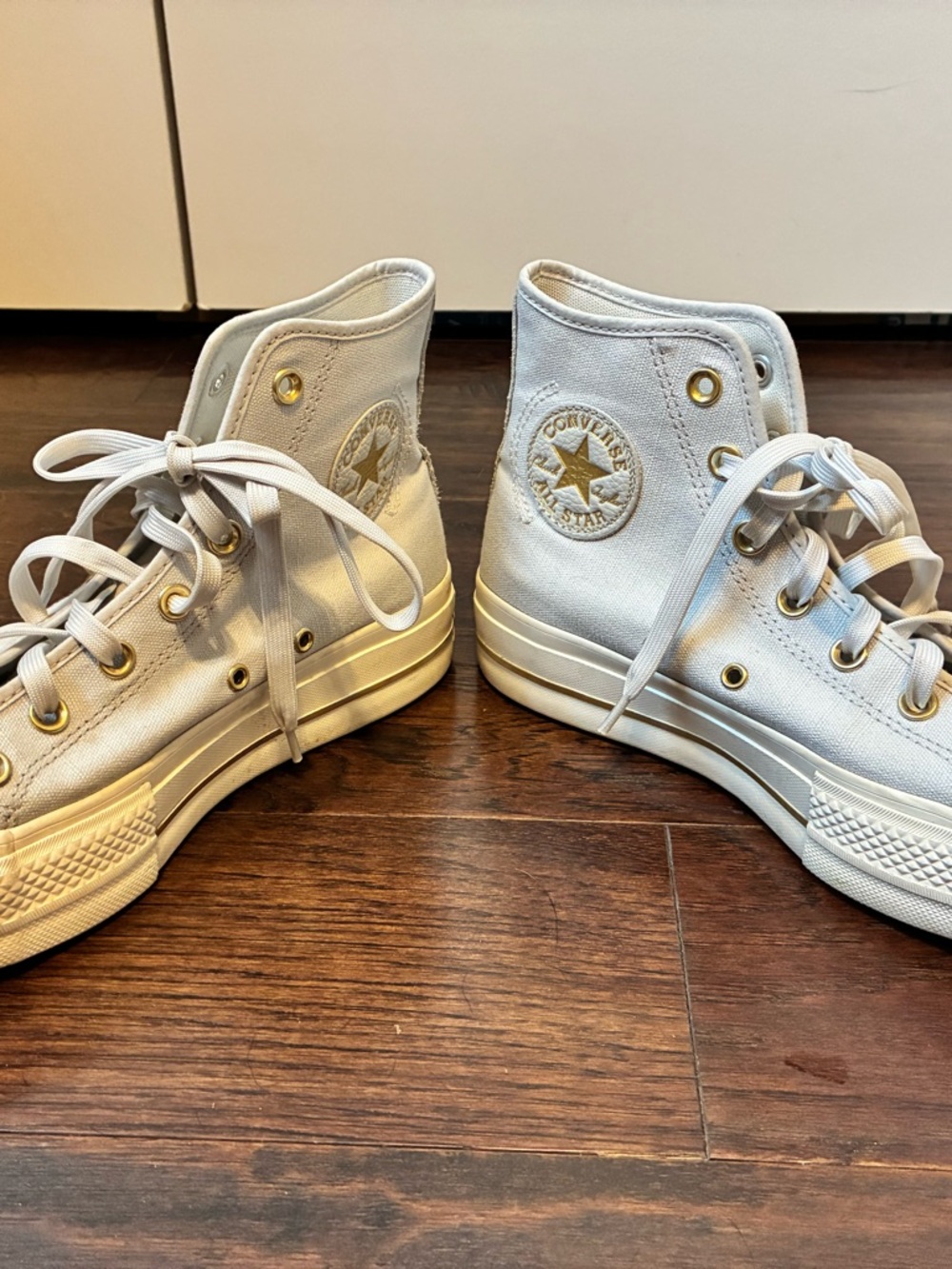 Converse High Top Sneakers - Grey with Gold Accents